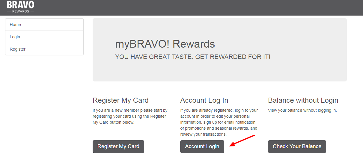 Feast with Bravo and Get Reward account login