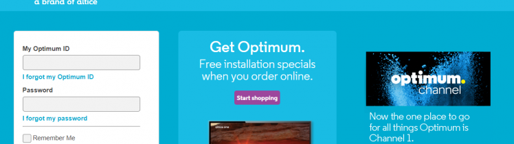 Optimum TV Phone and Internet Support Home Logo