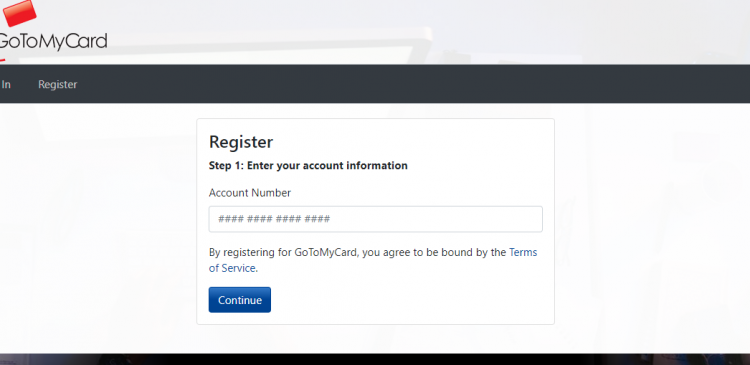 GoToMyCard Account Registration