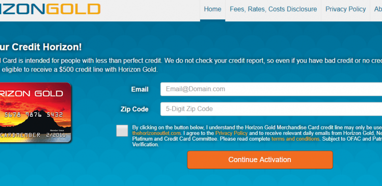 Horizon Gold Credit Card-Make a successful application