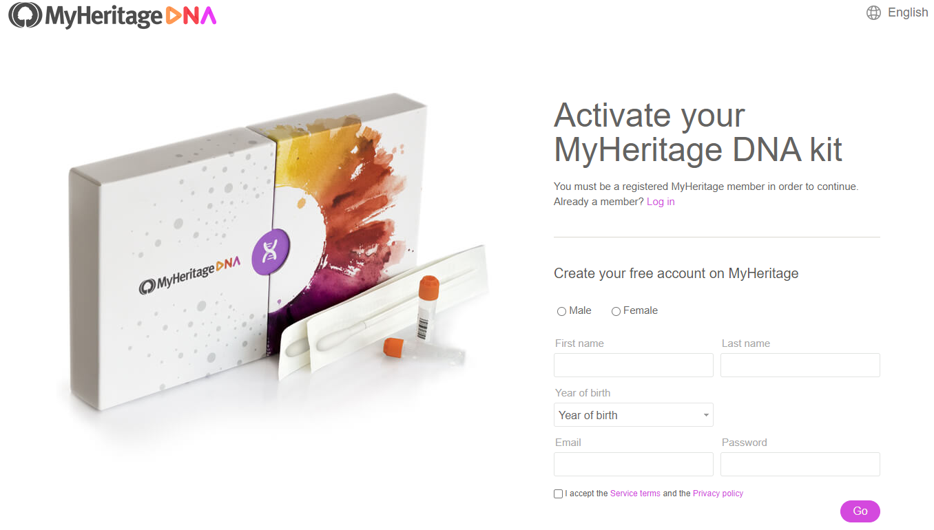 MyHeritage Kit activation