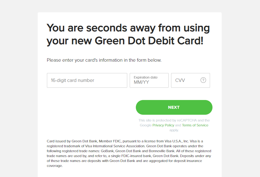 Green Dot card activate