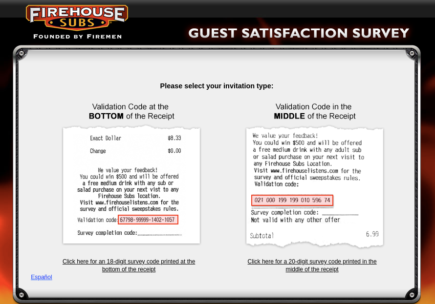 firehouse subs survey