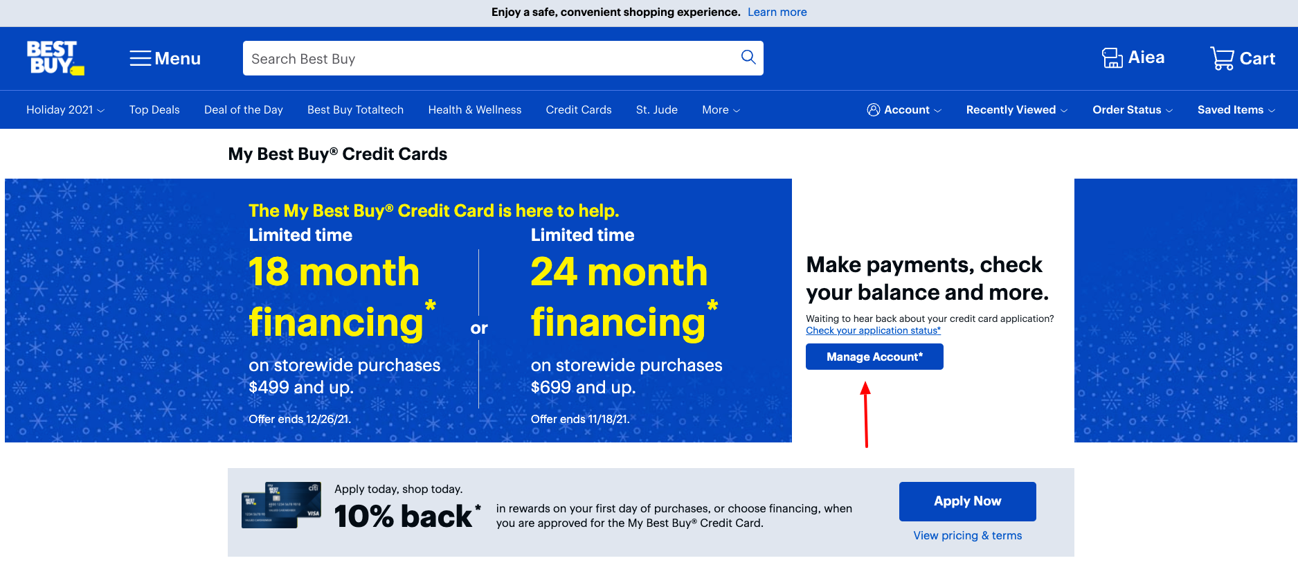 best buy credit card login