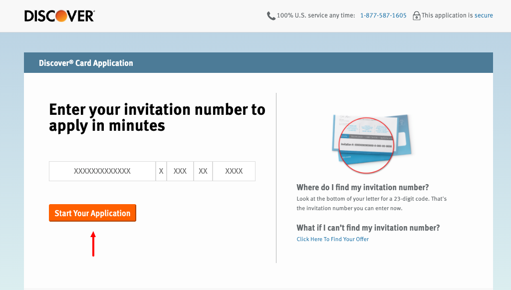 discover card application